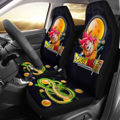 Goku Super Saiyan God Shenron Dragon Ball Anime Car Seat Covers 2 Universal Fit 051012 - CarInspirations