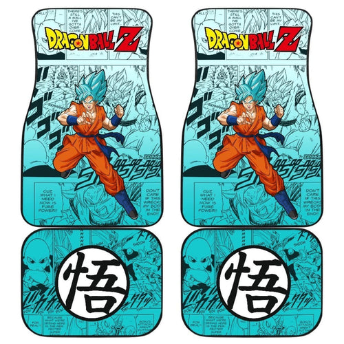 Goku Ultra Dragon Ball Z Car Floor Mats Manga Mixed Anime Blue Hair Universal Fit 175802 - CarInspirations
