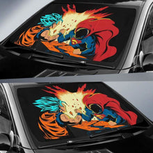 Load image into Gallery viewer, Goku Vs Superman Car Sun Shades 918b Universal Fit - CarInspirations