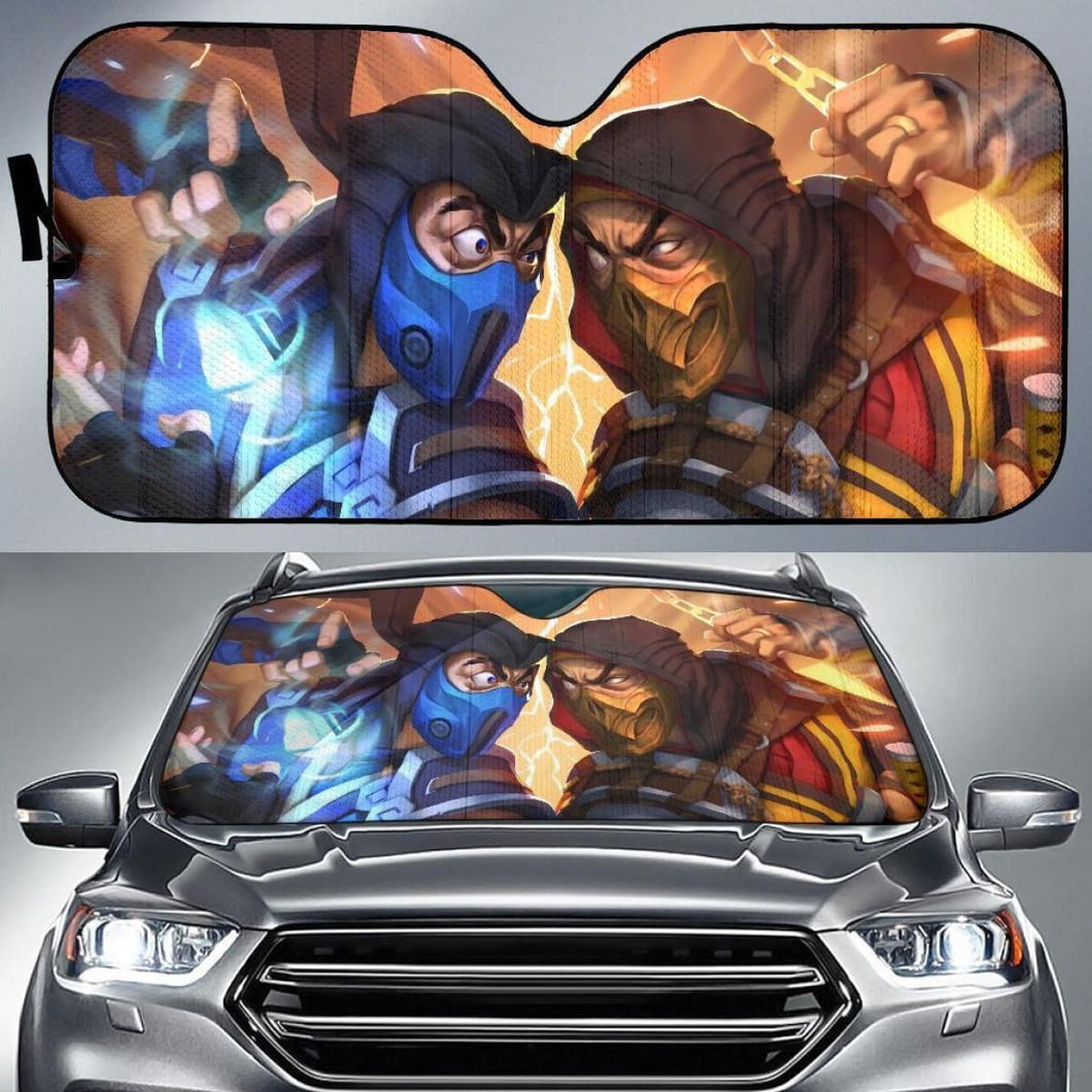Graphic Sub-Zero Vs Scorpion Mortal Kombat X Auto Sun Shade For Fan Mn05 Universal Fit 111204 - CarInspirations