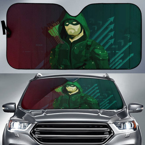 Green Arrow Art Car Sun Shades Amazing Gift Ideas Universal Fit 173905 - CarInspirations