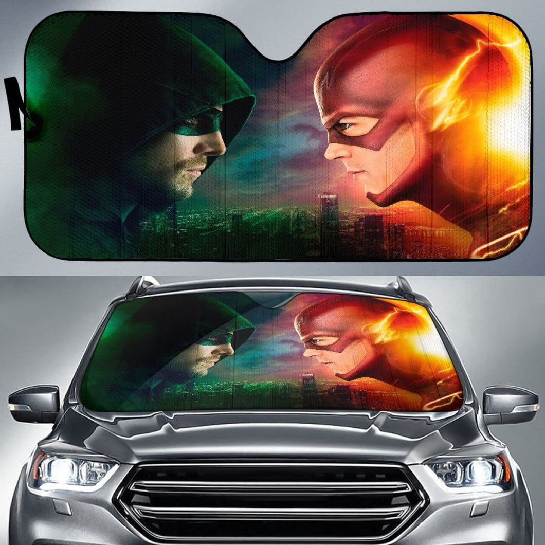 Green Arrow Vs The Flash Car Sun Shades Amazing Gift Universal Fit 173905 - CarInspirations