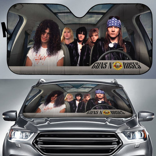 Guns N’ Roses Car Sun Shade Rock Band Sun Visor Fan Gift Idea Universal Fit 174503 - CarInspirations
