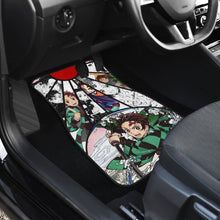 Load image into Gallery viewer, Hanafuda Tanjiro Demon Slayer Car Floor Mats Manga Mixed Anime Universal Fit 175802 - CarInspirations