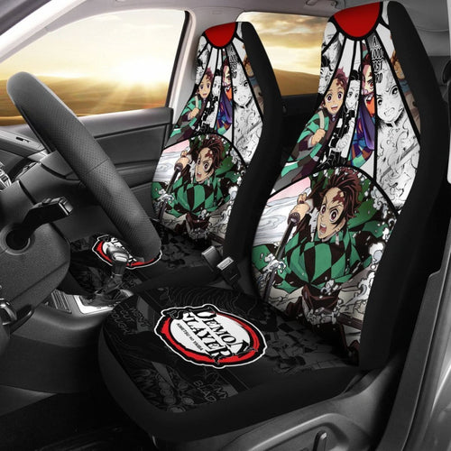 Hanafuda Tanjiro Demon Slayer Car Seat Covers Manga Mixed Anime Universal Fit 194801 - CarInspirations