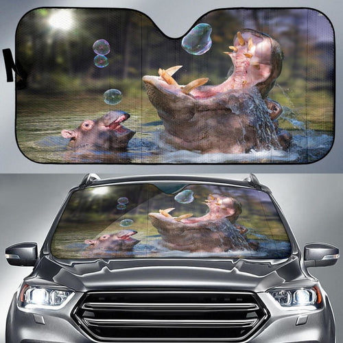 Happy Hippo Anime Car Sun Shade Universal Fit 225311 - CarInspirations