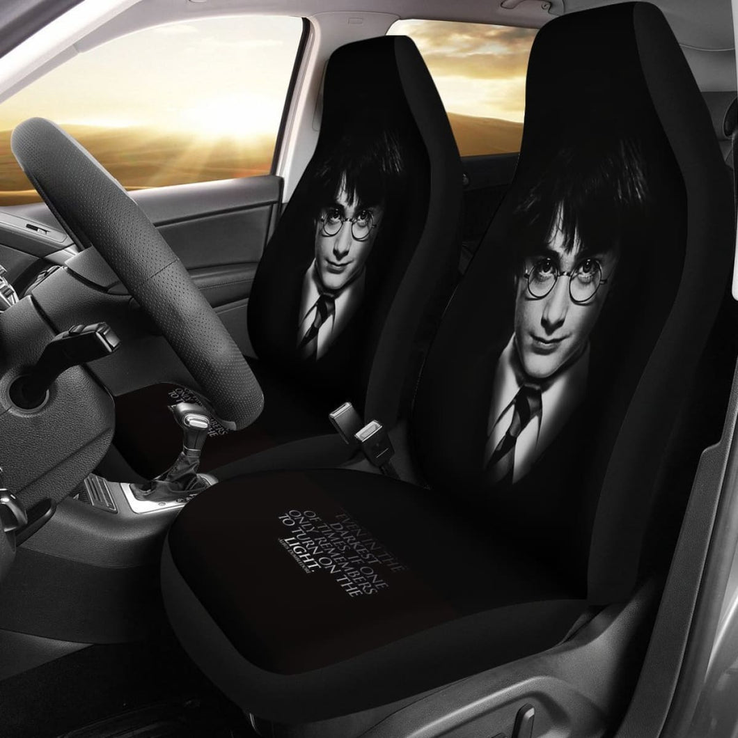 Harry Potter Black And White Car Seat Covers Lt03 Universal Fit 225721 - CarInspirations