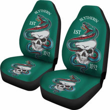 Load image into Gallery viewer, Harry Potter Car Seat Covers Slytherin Skull 1092 Universal Fit 051012 - CarInspirations