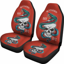 Load image into Gallery viewer, Harry Potter Car Seat Covers Slytherin Skull 1092 Universal Fit 051012 - CarInspirations