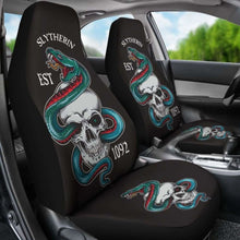 Load image into Gallery viewer, Harry Potter Car Seat Covers Slytherin Skull 1092 Universal Fit 051012 - CarInspirations