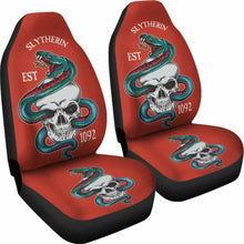 Load image into Gallery viewer, Harry Potter Car Seat Covers Slytherin Skull 1092 Universal Fit 051012 - CarInspirations