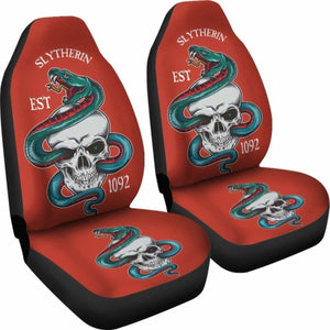 Harry Potter Car Seat Covers Slytherin Skull 1092 Universal Fit 051012 - CarInspirations