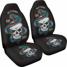 Load image into Gallery viewer, Harry Potter Car Seat Covers Slytherin Skull 1092 Universal Fit 051012 - CarInspirations