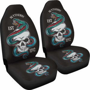 Harry Potter Car Seat Covers Slytherin Skull 1092 Universal Fit 051012 - CarInspirations