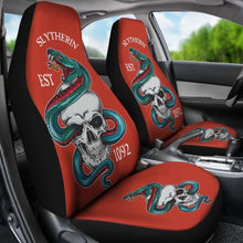 Load image into Gallery viewer, Harry Potter Car Seat Covers Slytherin Skull 1092 Universal Fit 051012 - CarInspirations