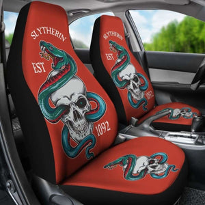 Harry Potter Car Seat Covers Slytherin Skull 1092 Universal Fit 051012 - CarInspirations