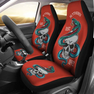 Harry Potter Car Seat Covers Slytherin Skull 1092 Universal Fit 051012 - CarInspirations