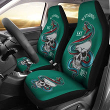 Load image into Gallery viewer, Harry Potter Car Seat Covers Slytherin Skull 1092 Universal Fit 051012 - CarInspirations