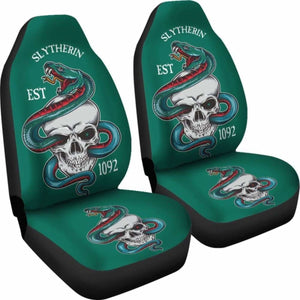 Harry Potter Car Seat Covers Slytherin Skull 1092 Universal Fit 051012 - CarInspirations