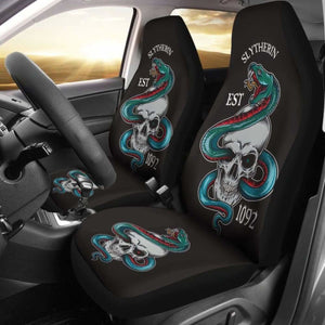 Harry Potter Car Seat Covers Slytherin Skull 1092 Universal Fit 051012 - CarInspirations