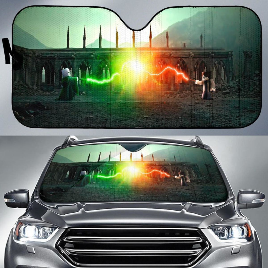 Harry Potter Death Fight Car Sun Shade Universal Fit 225311 - CarInspirations