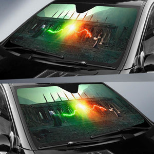 Harry Potter Death Fight Car Sun Shade Universal Fit 225311 - CarInspirations