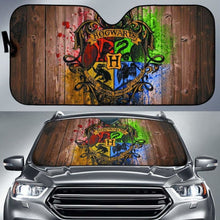 Load image into Gallery viewer, Harry Potter Hogwats Crest auto sun shade 918b Universal Fit - CarInspirations