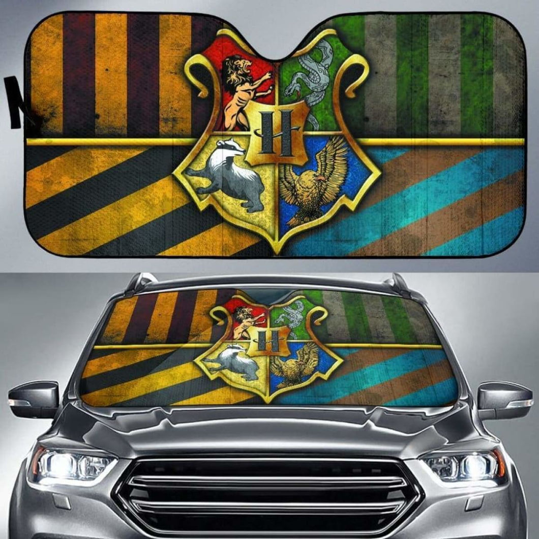Harry Potter Hogwats Crest car sun shades 918b Universal Fit - CarInspirations