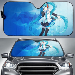 Hatsune Miku Anime Girl Polygons Blue 4K Car Sun Shade Universal Fit 225311 - CarInspirations