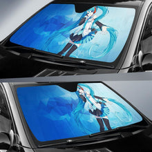 Load image into Gallery viewer, Hatsune Miku Anime Girl Polygons Blue 4K Car Sun Shade Universal Fit 225311 - CarInspirations