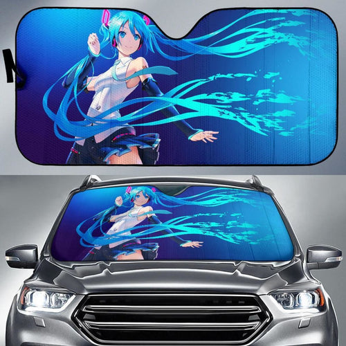 Hatsune Miku Anime Girl Vocaloid Long Hair 4K Car Sun Shade Universal Fit 225311 - CarInspirations
