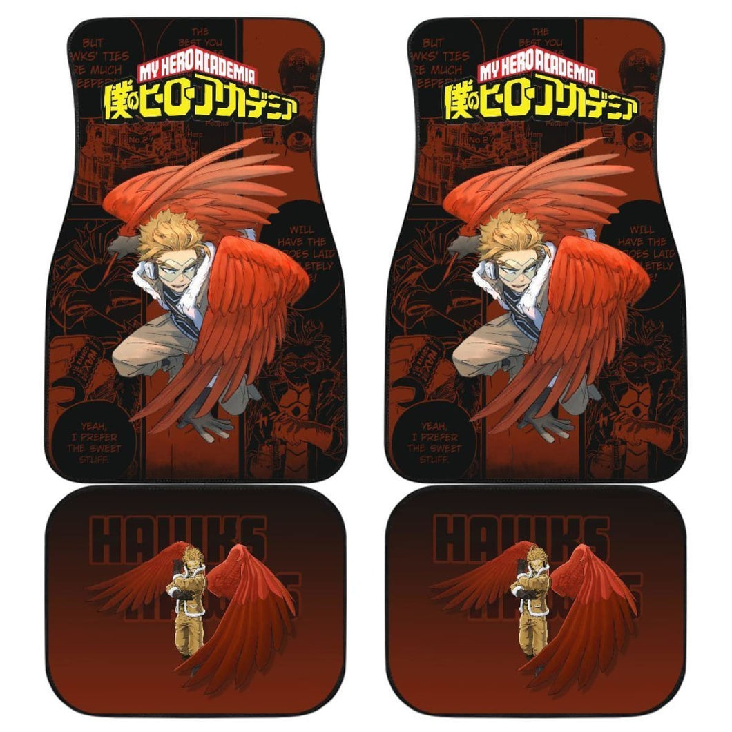 Hawks My Hero Academia Car Floor Mats Manga Mixed Anime Universal Fit 175802 - CarInspirations