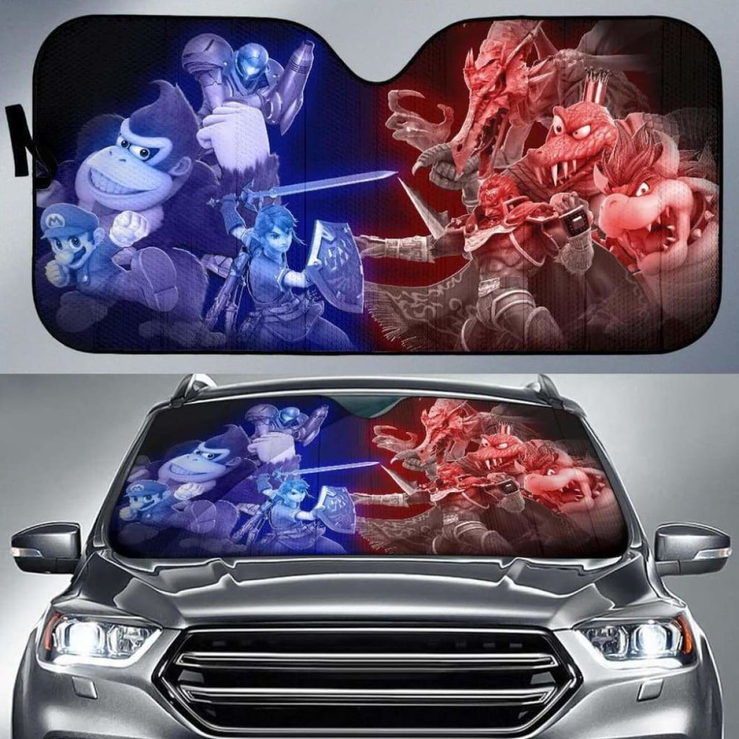 Heroes Vs Villains Game Car Auto Sun Shades Universal Fit 051312 - CarInspirations