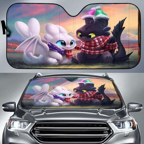 How To Train Your Dragon Love Car Auto Sun Shades Universal Fit 051312 - CarInspirations