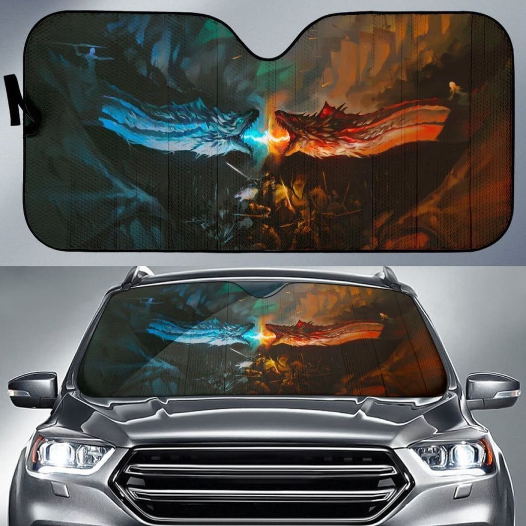Ice & Fire Dragon Game Of Throne Auto Sun Shade Nh07 Universal Fit 111204 - CarInspirations