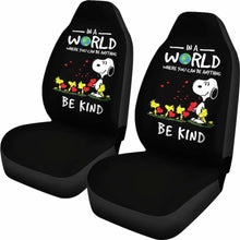 Load image into Gallery viewer, In A World Where You Can Be Anything Be Kind Snoopy Car Seat Covers (Set Of 2) Universal Fit 051012 - CarInspirations