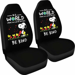 In A World Where You Can Be Anything Be Kind Snoopy Car Seat Covers (Set Of 2) Universal Fit 051012 - CarInspirations