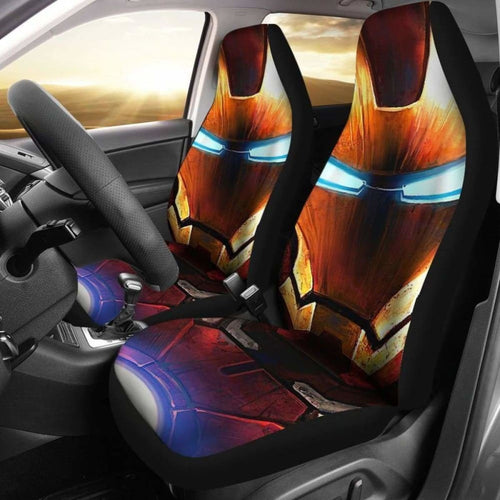Iron Man Face Car Seat Covers Universal Fit 051012 - CarInspirations