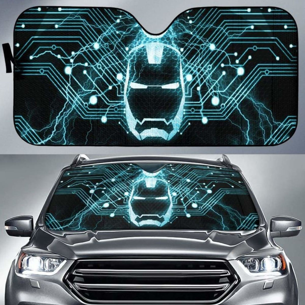 Iron Man Neon Car Sun Shade 918b Universal Fit - CarInspirations