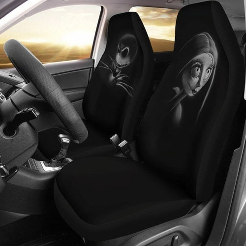 Jack & Sally In Black Car Seat Covers Universal Fit 194801 - CarInspirations