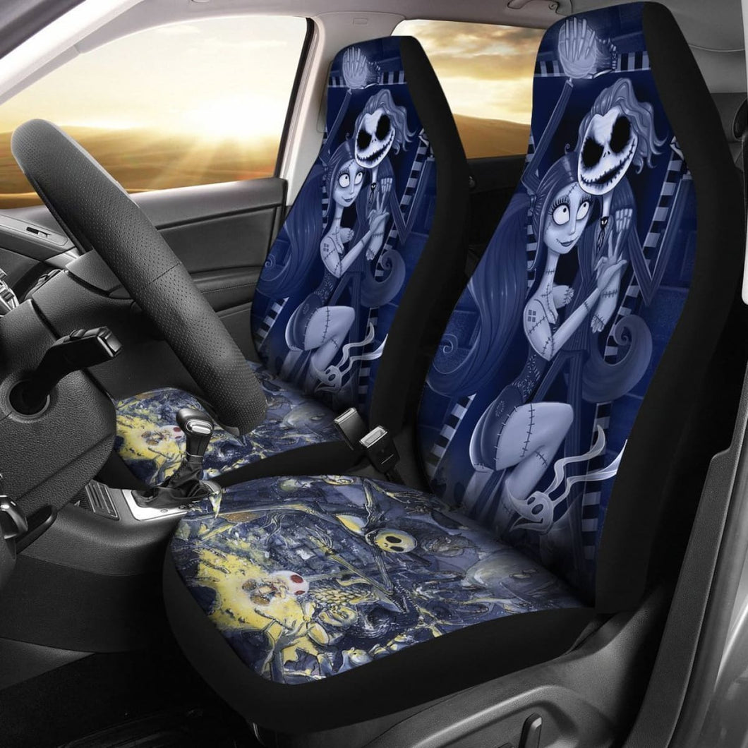 Jack & Sally Nightmare Before Christmas 1 Car Seat Covers Universal Fit 225721 - CarInspirations