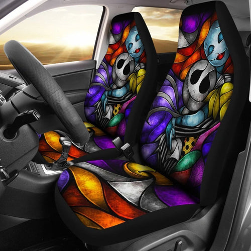 Jack & Sally Nightmare Before Christmas Car Seat Covers For Fan Gift Lt03 Universal Fit 225721 - CarInspirations
