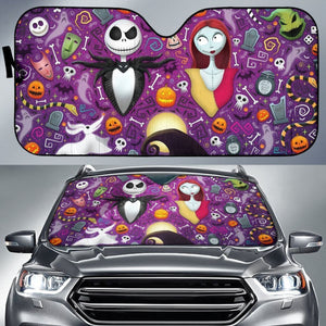 Jack & Sally Nightmare Love Story Auto Sun Shades Lt02 Universal Fit 111204 - CarInspirations