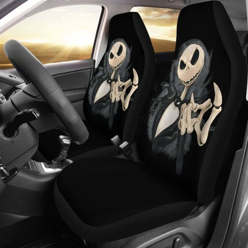 Jack Skellington Head Car Seat Covers 2 Universal Fit - CarInspirations