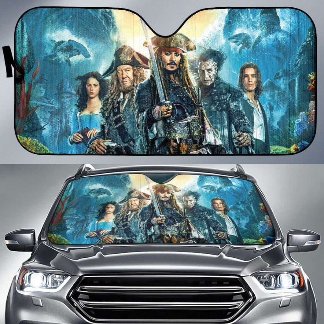 Jack Sparrow Art Car Sun Shade Movie Fan Gift T041820 Universal Fit 084218 - CarInspirations