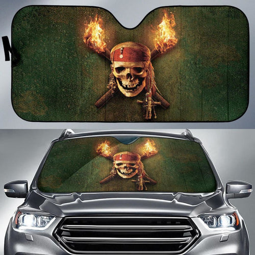Jack Sparrow Skull Art Car Sun Shade Movie Fan Gift T041820 Universal Fit 084218 - CarInspirations