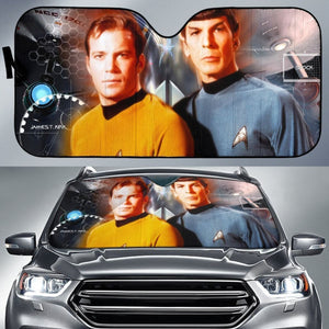 James T Kirk & Spock Star Trek Auto Sun Shade Nh07 Universal Fit 111204 - CarInspirations