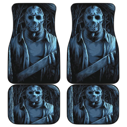 Jason Voorhees Art Friday The 13th Car Floor Mats Movie Fan Gift Universal Fit 103530 - CarInspirations