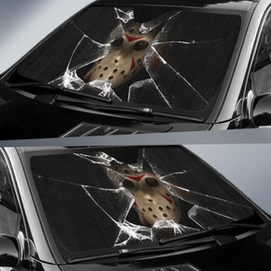 Jason Voorhees Car Auto Sun Shade Horror Windshield Broken Universal Fit 174503 - CarInspirations