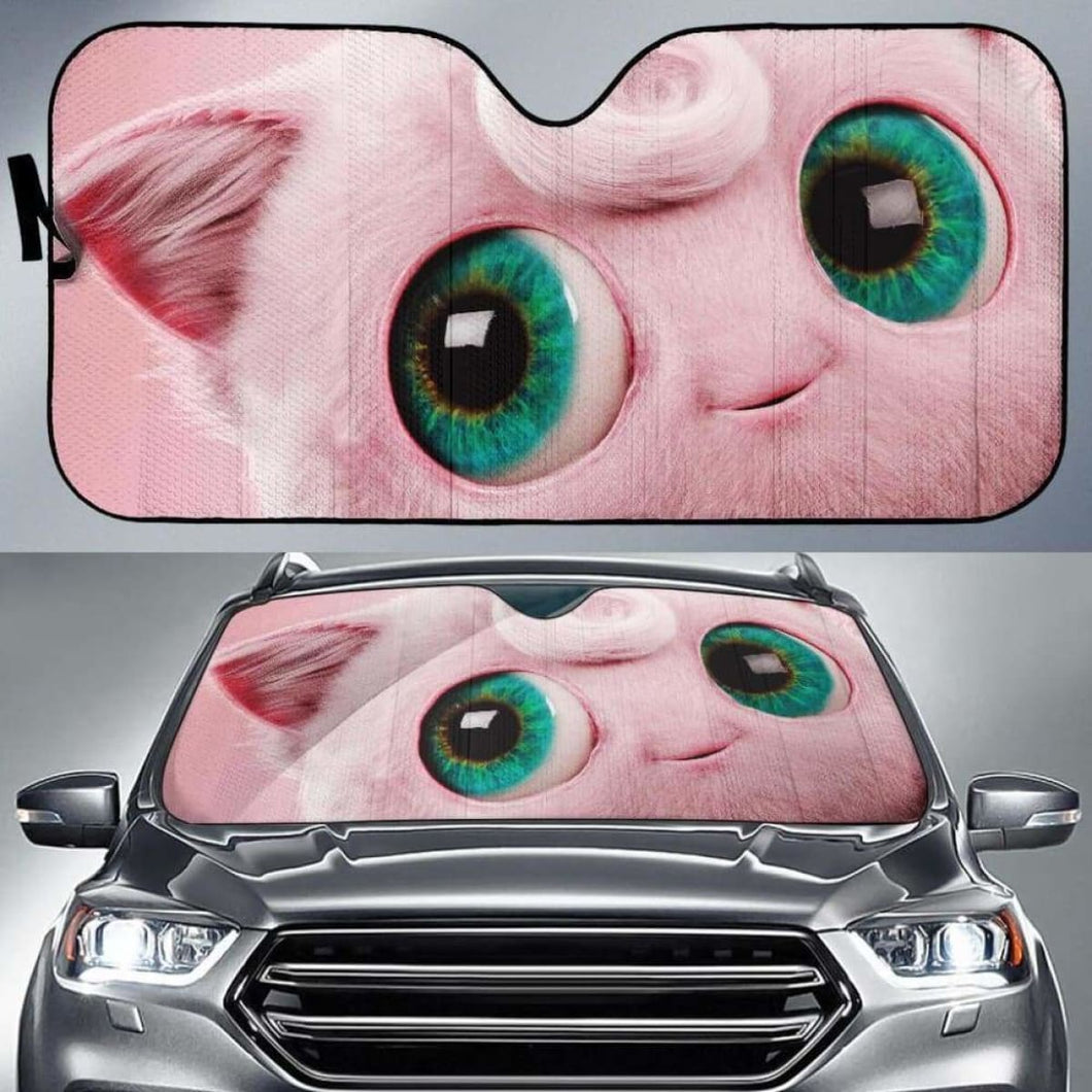 Jigglypuff Detective Pikachu Pokemon Auto Sun Shades 918b Universal Fit - CarInspirations